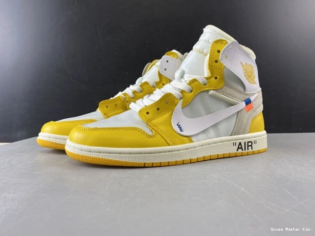 Powder Air NRG AQ0818-149 White Dark 1 Off-White Jordan x Yellow-Cone 0817